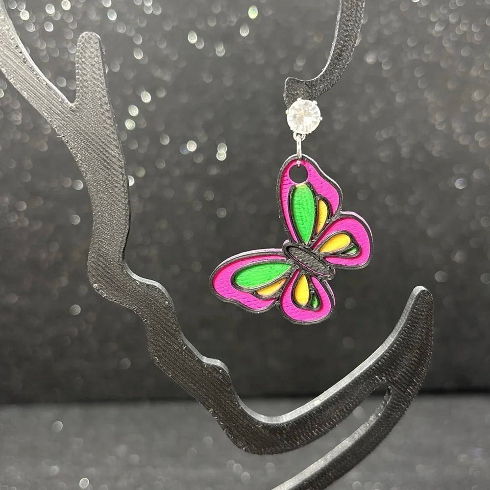 Small Colorful Butterfly Earrings